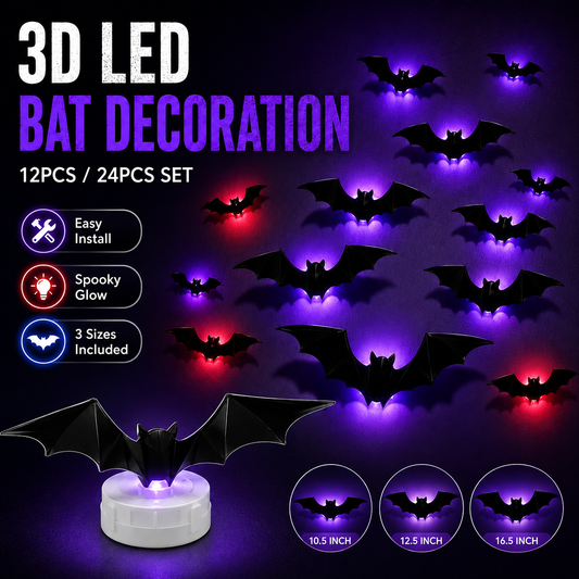 2026 New Halloween 3D Glowing Bat Collection